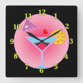 カクテルアワーウォールクロック スクエア壁時計 (正面)