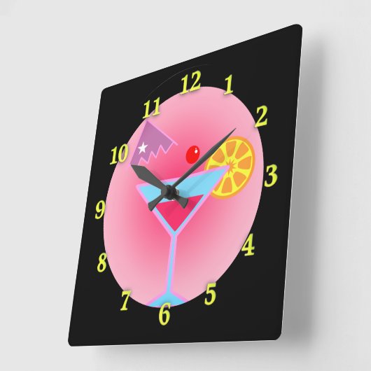 カクテルアワーウォールクロック スクエア壁時計 (傾斜)