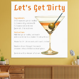 カクテルアワーダーティマルティーニレシピ キャンバスプリント