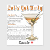 カクテルアワーダーティマルティーニレシピ シール (シート)