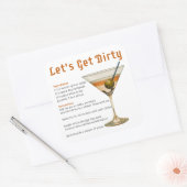 カクテルアワーダーティマルティーニレシピ スクエアシール (封筒)