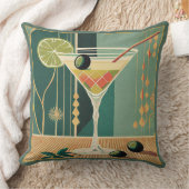 カクテルアワーマルティニミッドセンチュリーデザイン クッション (ブランケット)