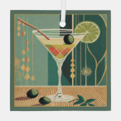 カクテルアワーミッドセンチュリーマルティモダンニ ガラスオーナメント (裏面)