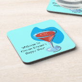 カクテルアワー_レトロ – スタイルコスモグラスパーソナライズされた コースター (左側)