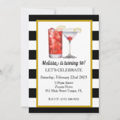 カクテルアンドディナー誕生日 招待状 (正面)