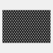 カクテルアートスター水玉模様金ゴールド白黒 ラッピングペーパーシート (正面3)