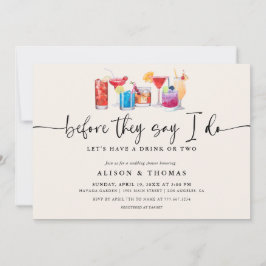 カクテルウェディングシャワー |婚約パーティ 招待状