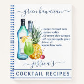 カクテルウォーターカラーレシピミックスドリンクカスタム ノートブック (正面)