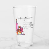 カクテルウォーターカラーレシピミックスドリンクサングリア タンブラーグラス (正面)