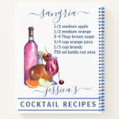 カクテルウォーターカラーレシピミックスドリンクサングリア ノートブック (裏面)