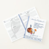 カクテルウォーターカラーレシピミックスドリンクブランデー ノートブック (内部)