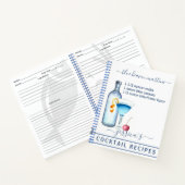 カクテルウォーターカラーレシピミックスドリンクマルティーニ ノートブック (内部)