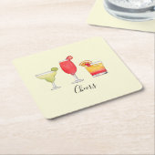 カクテルウォーターカラー紙コースター スクエアペーパーコースター (アングル)