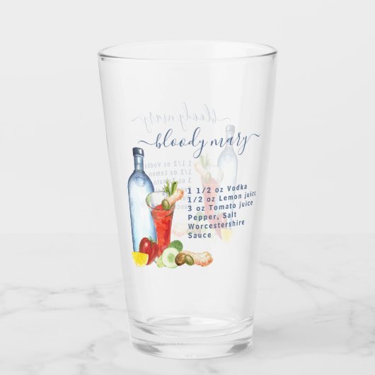 カクテルウォーターレシピミックスドリンク血メアリー タンブラーグラス (正面)