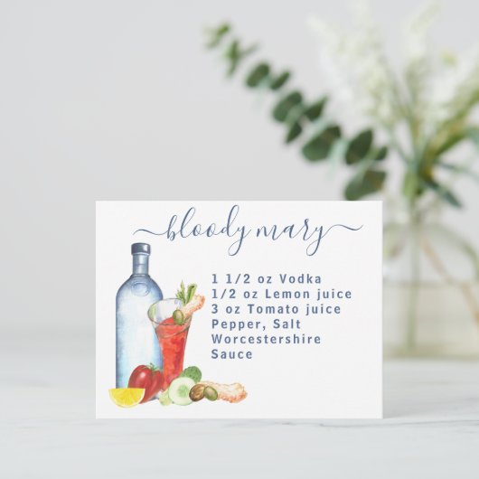 カクテルウォーターレシピミックスドリンク血メアリー ポストカード (スタンド正面)