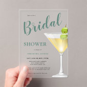 カクテルエレガントガラスブライダルシャワー曇り アクリル招待状 (インサイチュ (ポータブル))