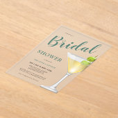 カクテルエレガントガラスブライダルシャワー曇り アクリル招待状 (レイダウン)