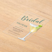 カクテルエレガントガラスブライダルシャワー アクリル招待状 (レイダウン)