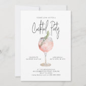 カクテルエレガントパーティーピンク 招待状 (正面)