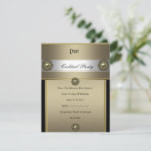 カクテルエレガントパーティーブラックシルバーブロンズ 招待状 (スタンド正面)