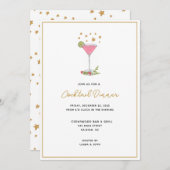 カクテルエレガントホリデーパーティー招待状 案内状 (正面/裏面)