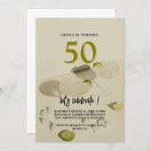 カクテルエレガント50モダンth birthday invitation 招待状 (正面/裏面)