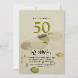 カクテルエレガント50モダンth birthday invitation 招待状