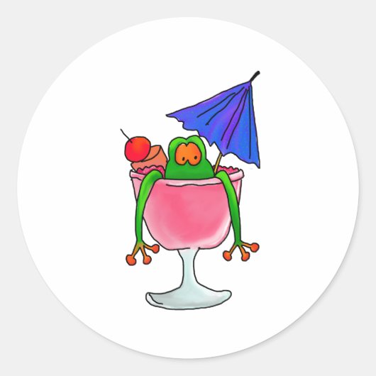 カクテルカエル ラウンドシール (正面)