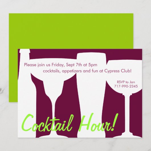 カクテルカスタマイズ招待状 招待状 (正面/裏面)