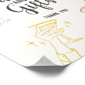 カクテルカラフルパーティーレトロカード&ギフトサイン ポスター (角)