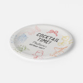 カクテルカラフルパーティーレトロ誕生日パーティー ペーパープレート (アングル)