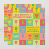 カクテルカラフルパーティー 招待状 (正面/裏面)