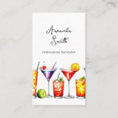 カクテルカラフルプロフェッショナルバーテンダービジネス 名刺 (正面)