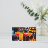 カクテルカラフルプロフェッショナルバーテンダービジネス 名刺 (スタンド正面)