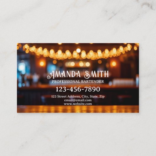 カクテルカラフルプロフェッショナルバーテンダービジネス 名刺 (裏面)