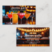 カクテルカラフルプロフェッショナルバーテンダービジネス 名刺 (正面/裏面)