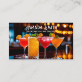 カクテルカラフルプロフェッショナルバーテンダービジネス 名刺 (正面)
