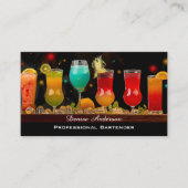 カクテルカラフルプロフェッショナルバーテンダー 名刺 (正面)