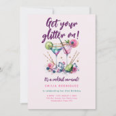カクテルカーニバルグリッターキャンディ誕生日- ANY 招待状 (正面)