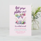 カクテルカーニバルグリッターキャンディ誕生日- ANY 招待状 (スタンド正面)