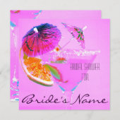 カクテルガラスブライダルシャワー招待状 招待状 (正面/裏面)