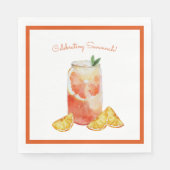 カクテルガラスブライダルシャワー誕生日紙ナプキン スタンダードランチョンナプキン (正面)