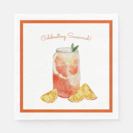 カクテルガラスブライダルシャワー誕生日紙ナプキン スタンダードランチョンナプキン