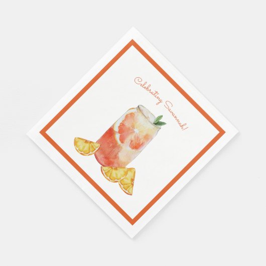 カクテルガラスブライダルシャワー誕生日紙ナプキン スタンダードランチョンナプキン (角)