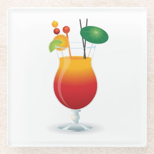 カクテルガラス ガラスコースター (正面)