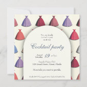 カクテルガーデンブライダルドレスパーティの招待状 招待状 (正面)