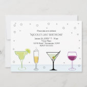 カクテルガールズ21歳パーティの招待状 招待状 (正面)