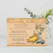 カクテルキッテンズ金ゴールドニューイヤーパーティの招待状 招待状 (スタンド正面)