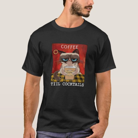 カクテルキャットまでコーヒー Tシャツ (正面)