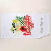 カクテルクイーンヴィンテージヘンバチェロレッテ ビーチタオル (正面)